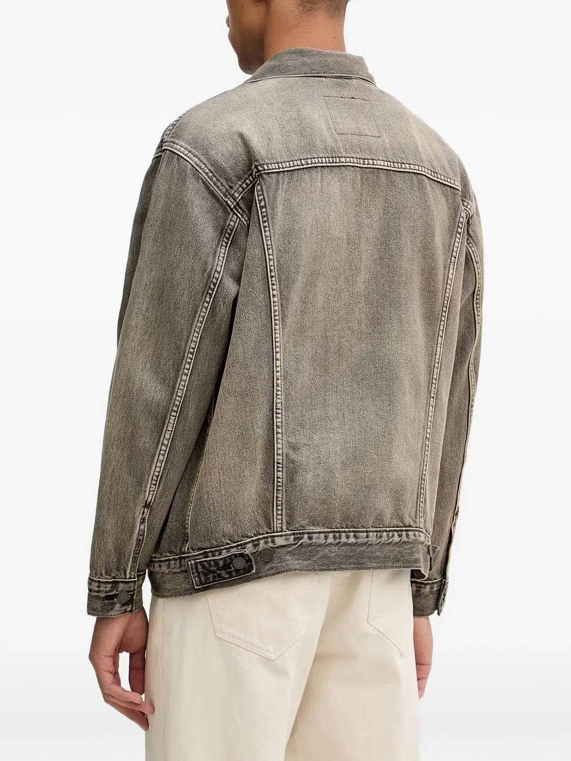 Джинсовая куртка серая с эффектом потертости Levi's, серый — фото 2
