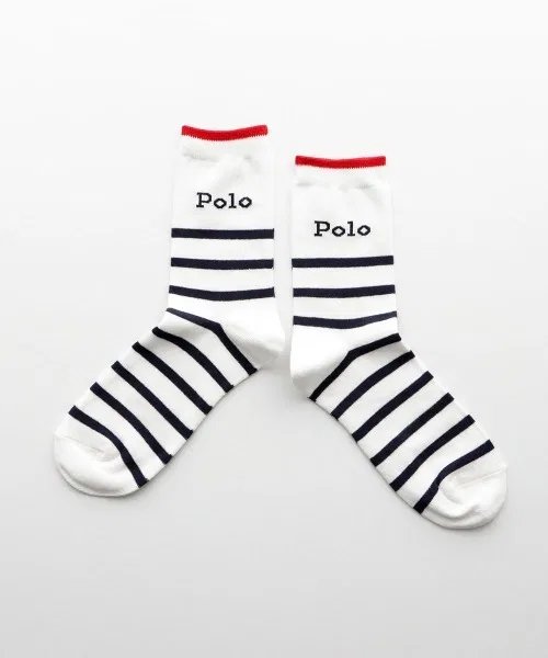 Носки мужские средней длины с логотипом и полосками POLO RALPH LAUREN из органического хлопка, красные — фото 3