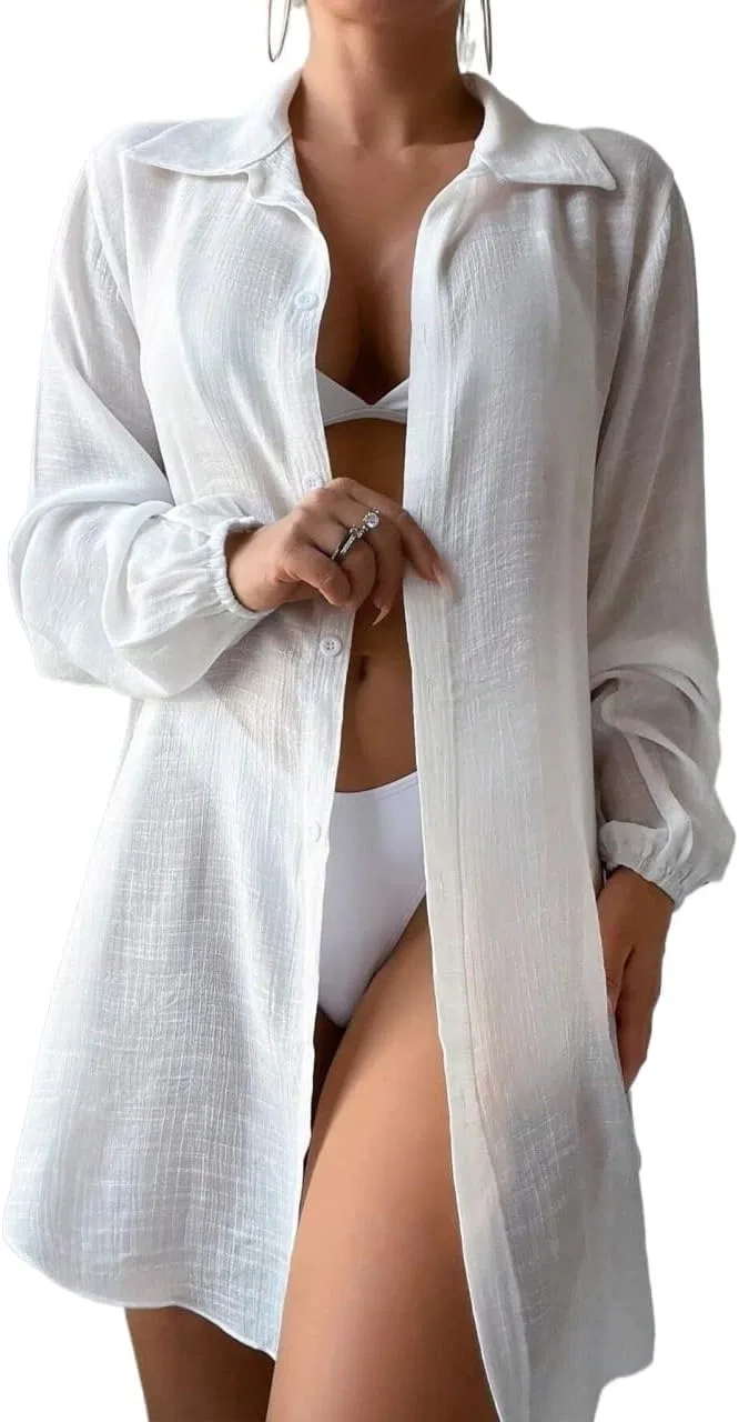 Женская свободная блуза с пуговицами Toosis, White