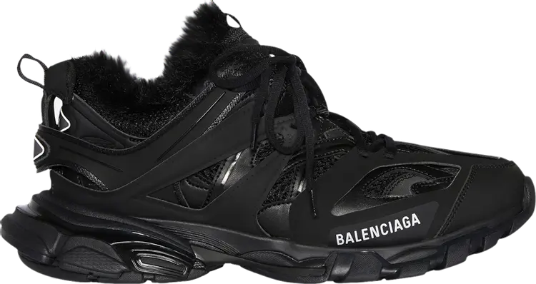 Кроссовки Balenciaga Wmns Track Trainer Fake Fur - Black, черный