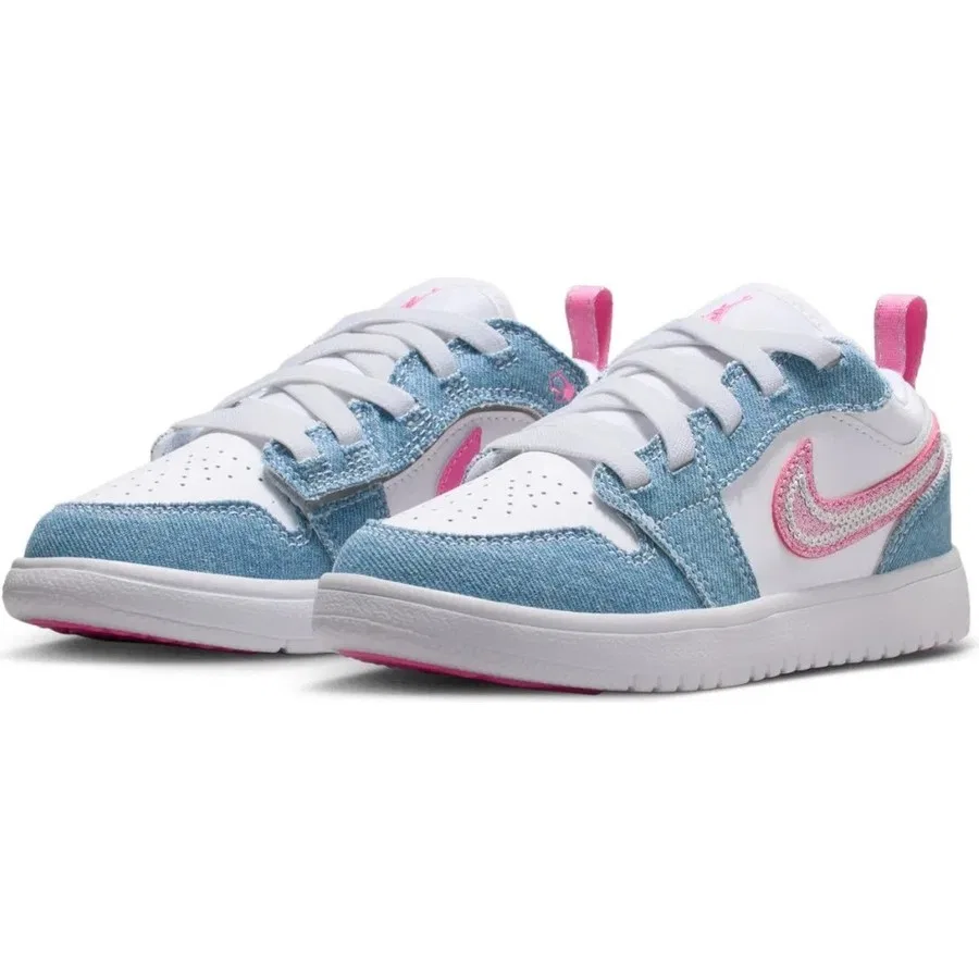 Кроссовки с липучками Jordan 1 Low Alt PS Nike, Зелено-белый