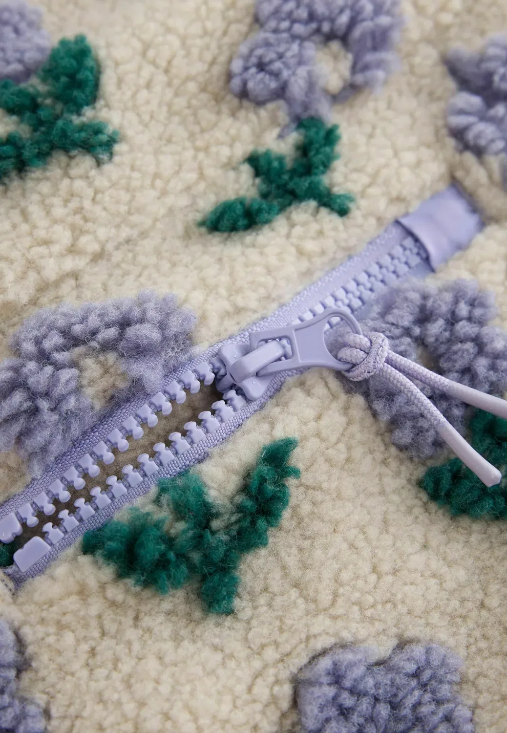 Куртка из искусственного меха на пуговицах - флисовая куртка Next, Blue Cream Floral — фото 4