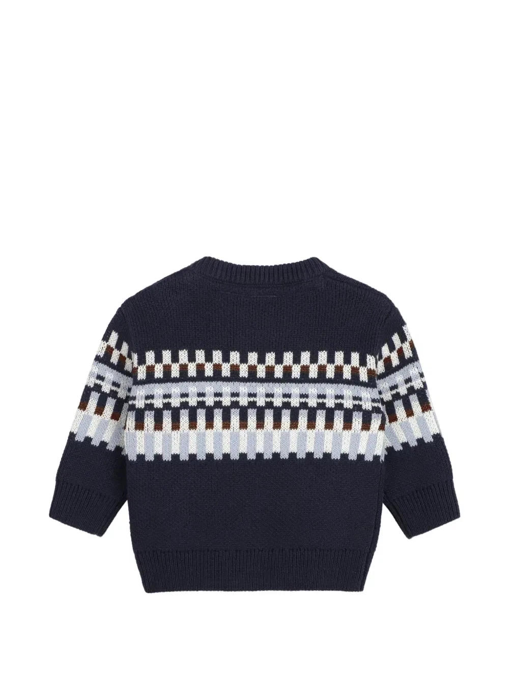 Свитер с узором фэр-айл Boss Kidswear, синий — фото 2
