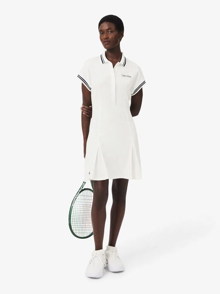 Платье теннисное LACOSTE White, Roland Garros, хлопок с эластаном — фото 4
