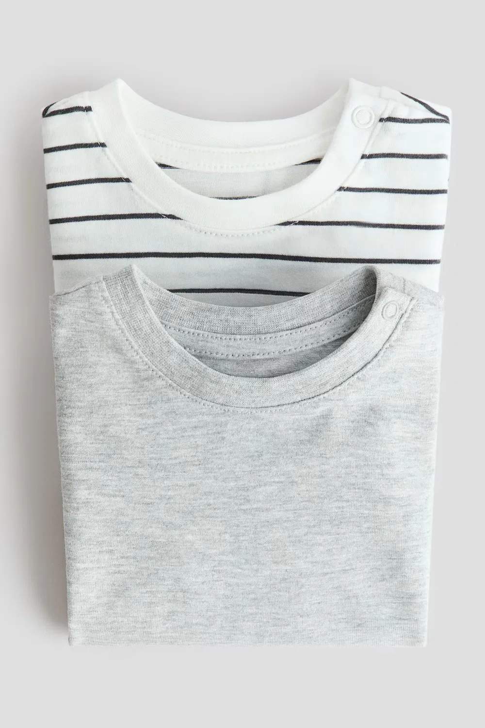 Комплект из 2 хлопковых футболок H&M, Hellgrau/Gestreift — фото 2