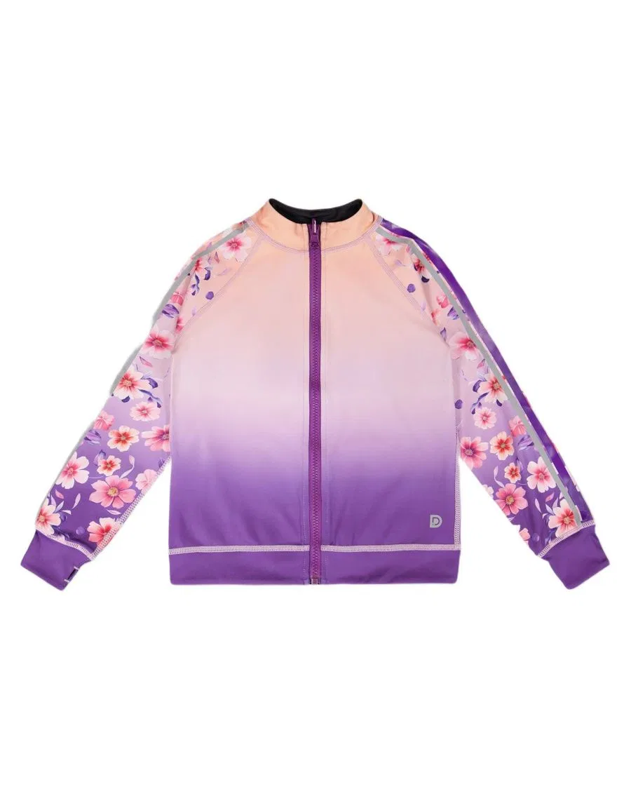Детский спортивный кардиган на молнии, двухсторонний, с градиентом Pink to Mauve Gradient Deux par Deux