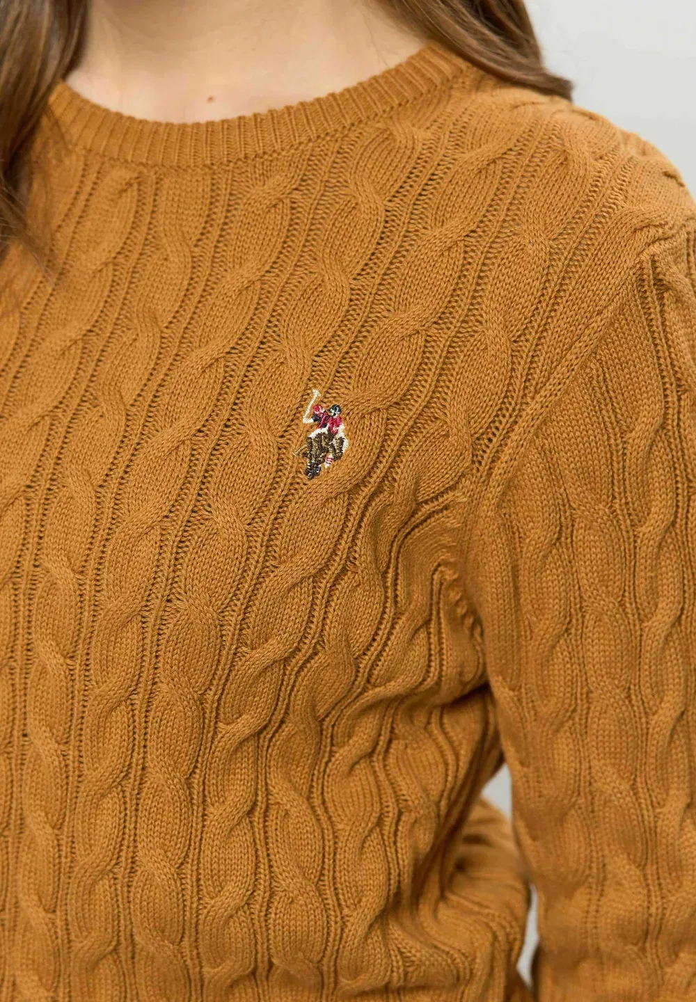 Свитер Мадлен Кейбл U.S. Polo Assn., Brown Sugar — фото 4