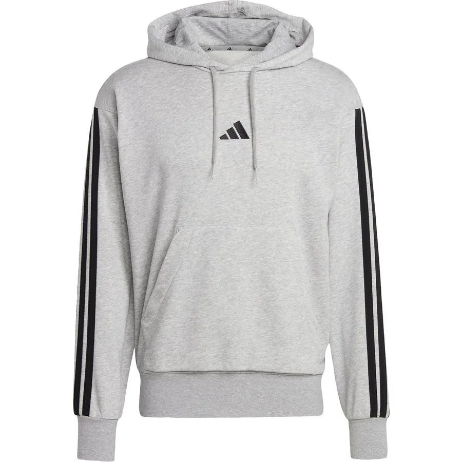 Худи из футера с длинным рукавом Sportswear JD1871 Essentials 3-Stripes French Terry Hoodie adidas, Серо-черный — фото 3