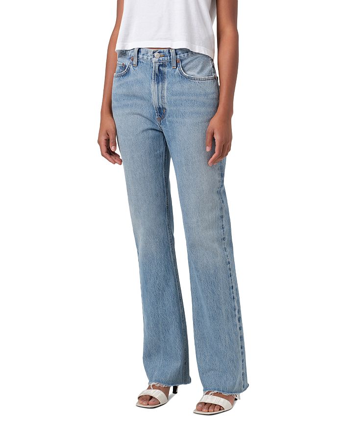 

Джинсы Leena Mid Rise Baby Bootcut на сцене AGOLDE, синий