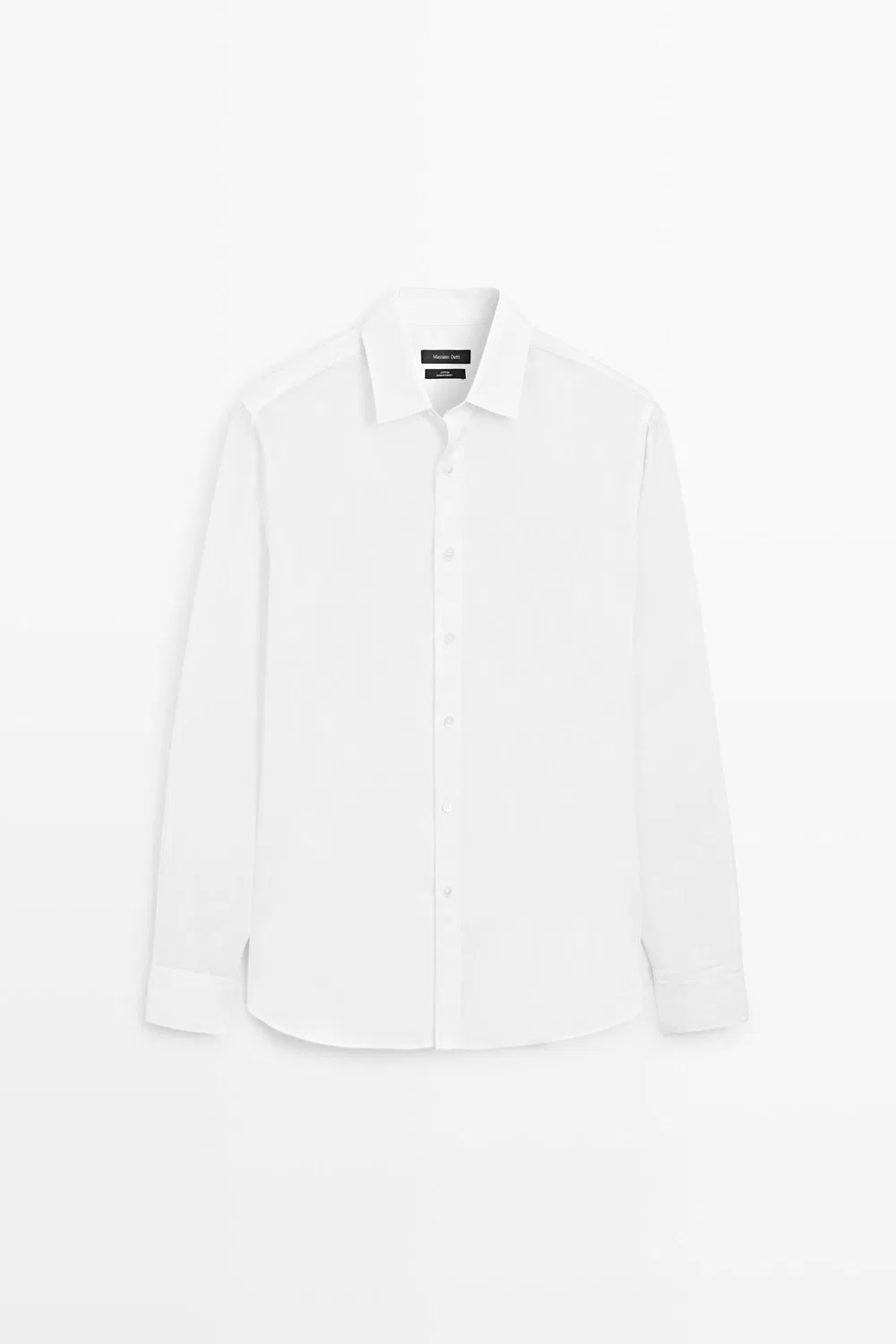 Рубашка Massimo Dutti 100% Cotton Regular Fit Poplin , белый — фото 2
