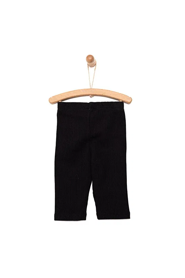 Детские леггинсы для девочек с принтом Hellobaby baby girl leggings cover leg Ebebek Hello Baby, Black — фото 2