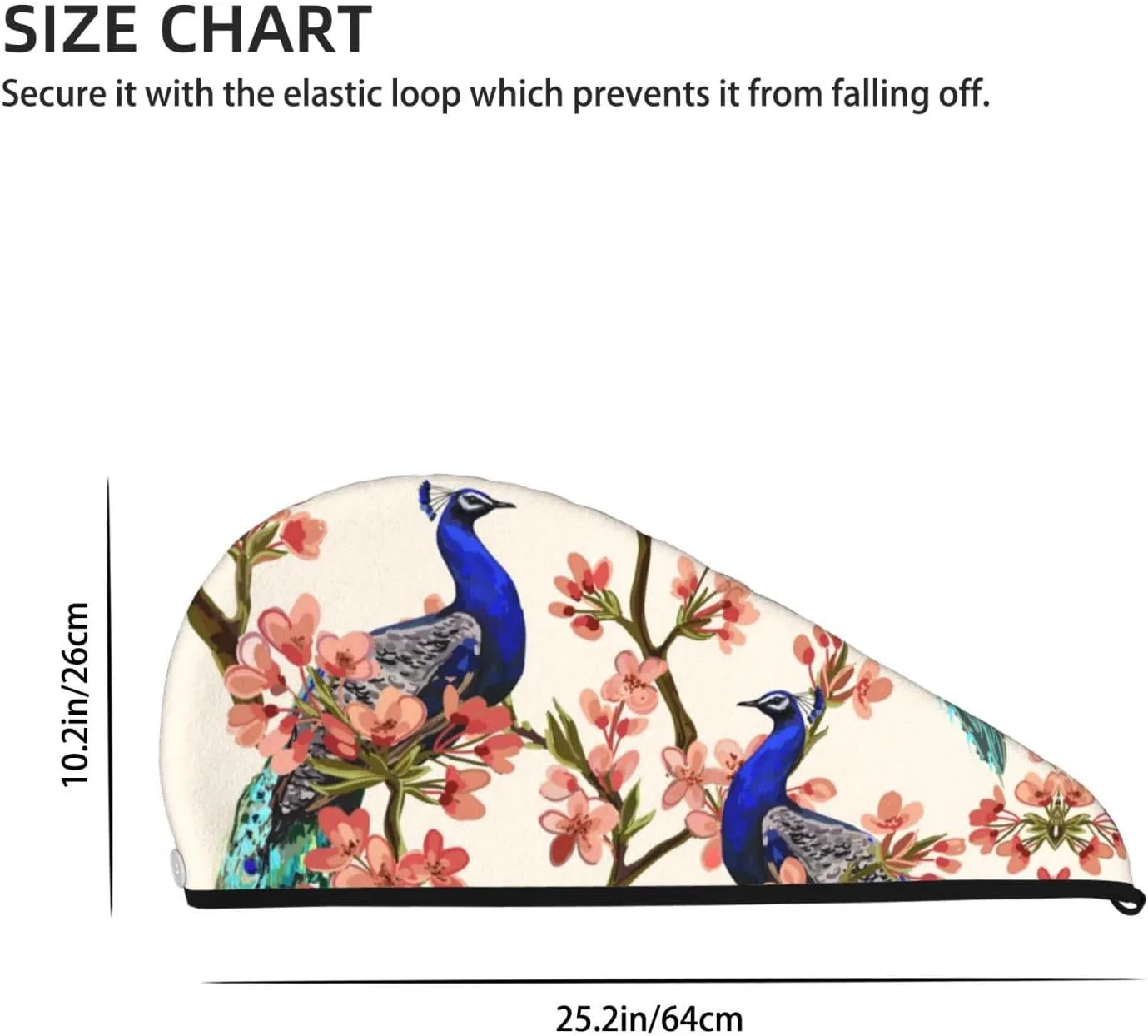 Шапочка для душа Peacock Print Coral Velvet, OPSREY — фото 4