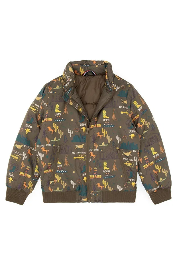 Детское пальто для девочек с длинным рукавом U.S. Polo Assn., Taupe — фото 3