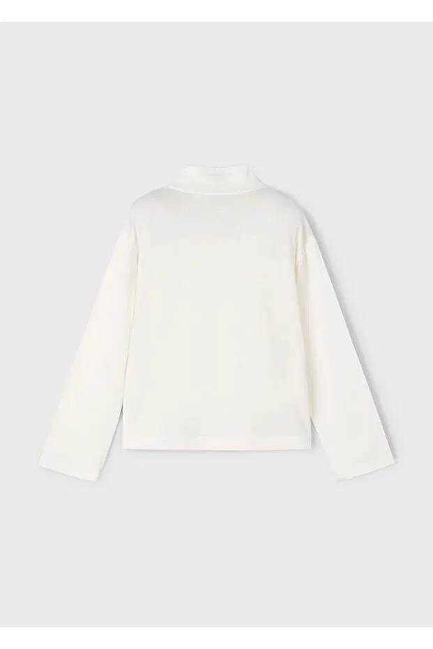 Детская футболка для девочек с длинным рукавом с принтом Winter Girls' Long Sleeve Half Fisherman Tshirt Mayoral, Nude Color — фото 3