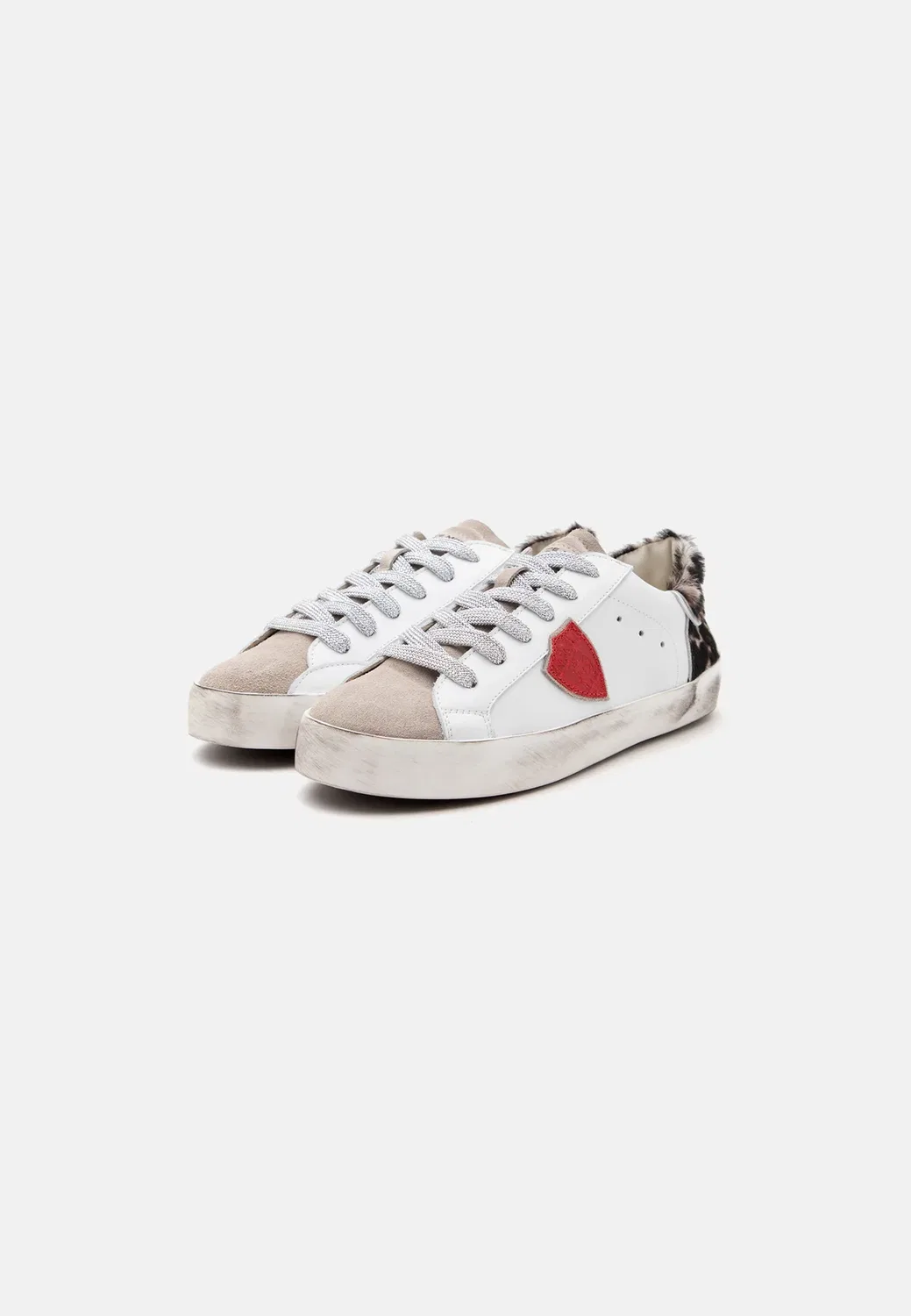 Тренеры Philippe Model, White/Grey/Black/Red — фото 2