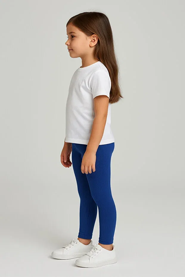 Детские леггинсы для девочек хлопковые Basics Kyex, Dark Blue — фото 2