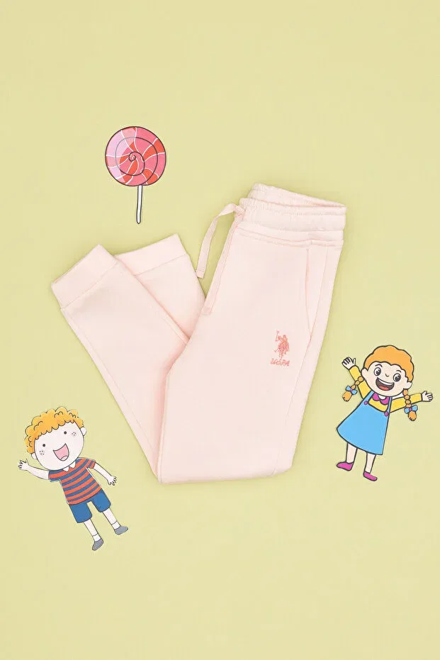 Детские спортивные штаны для девочек прямого кроя U.S. Polo Assn., Light Pink — фото 3
