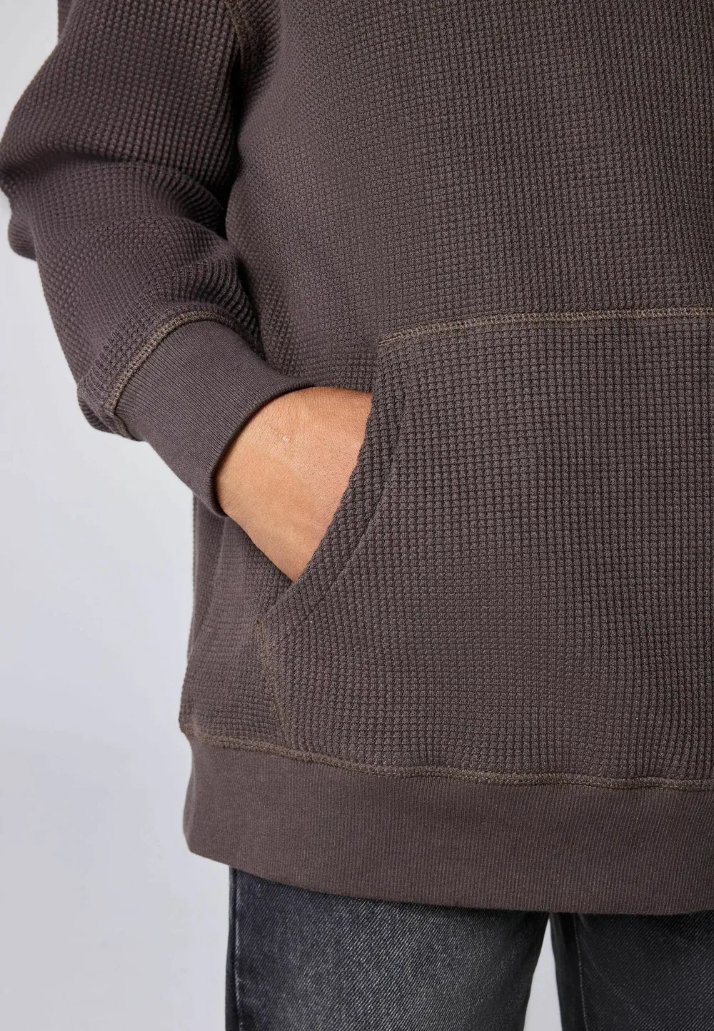 Худи с вафельной текстурой, стандартного кроя - модель Orlando Oversized Pullover Smallsaints, Brown — фото 4