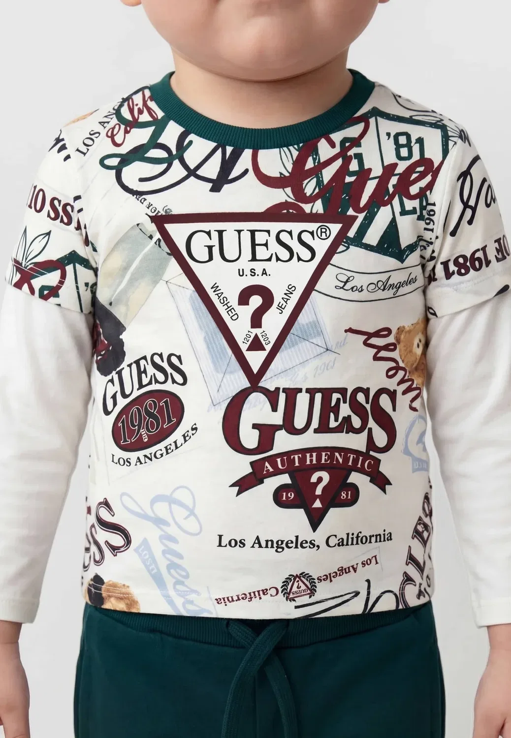Футболка и комплект чулков - брюки спортивного костюма Guess, Gemustert Multicolor — фото 3