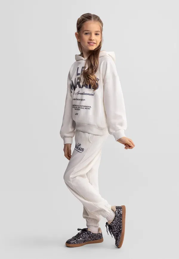 Комплект из джоггеров и худи с принтом Set joggers - hoodie Minoti, Cream, кремовый — фото 2