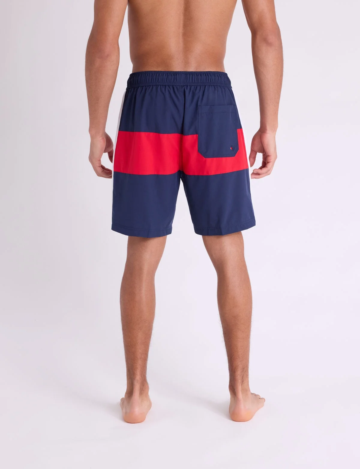Мужские шорты для плавания U.S. Polo Assn. 7" USA Colorblock, классический темно-синий — фото 2