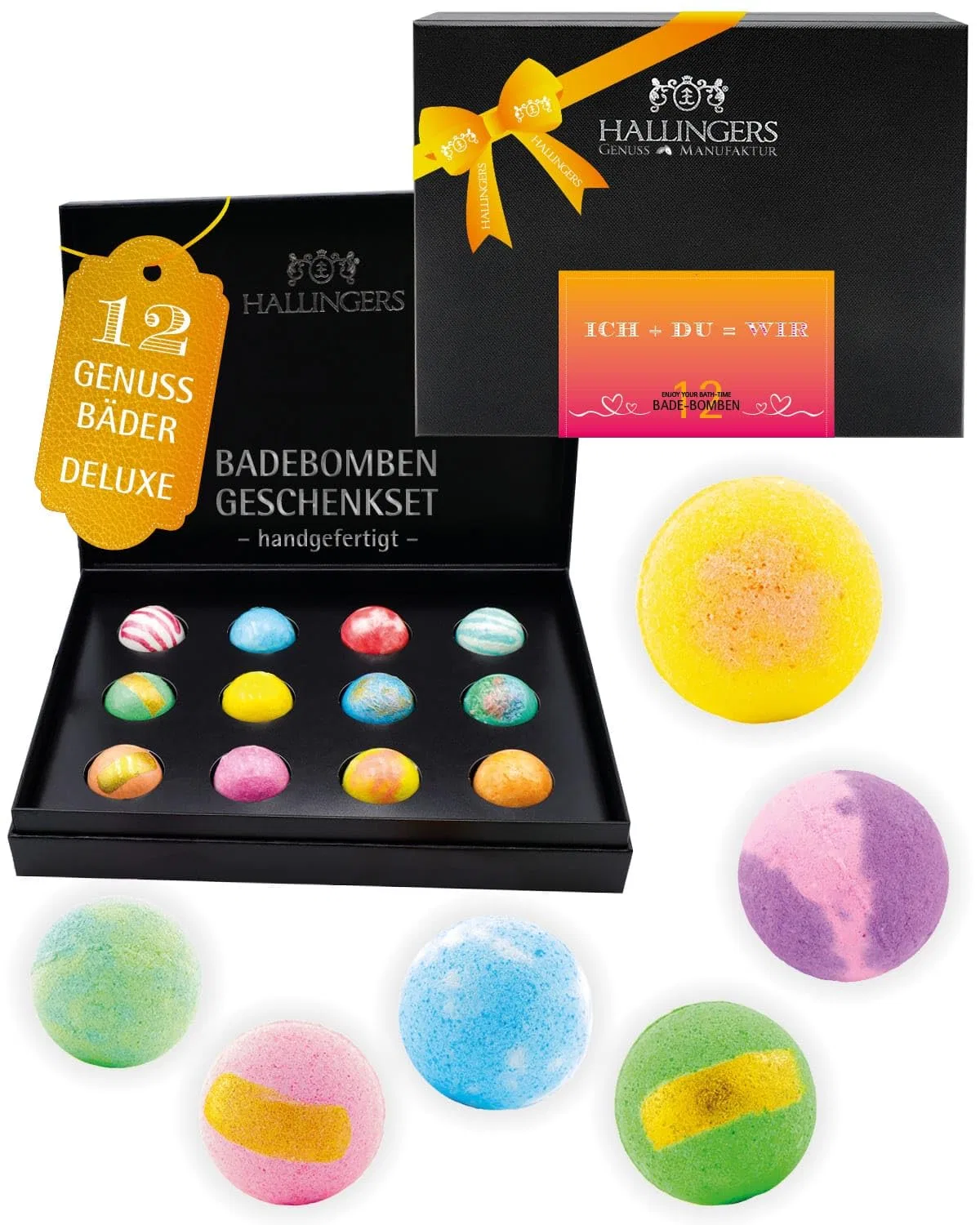 Набор бомбочек для ванны, 12 шт, Hallingers, Luxury Bath Bombs, Германия