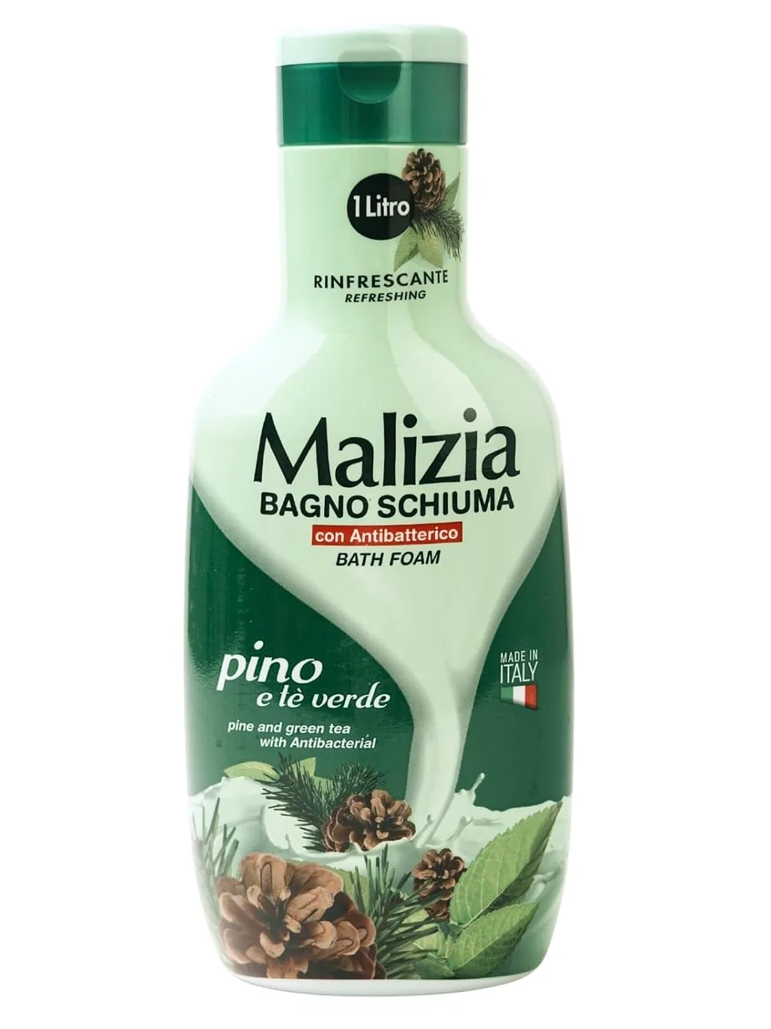 Пена для ванны Malizia Pino e Licheni, 1000 мл, Белый