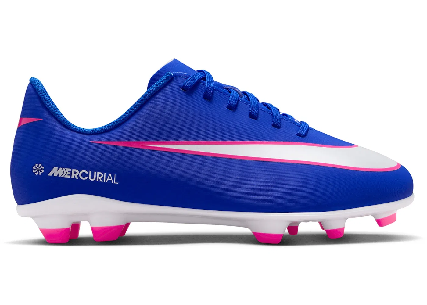 Детские бутсы с твердым грунтом Nike Mercurial Vapor 16 Club FG Attack Pack, Racer Blue/White