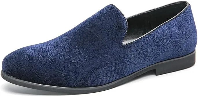 Лоферы велюровые мужские Luxury Penny Loafers, синий Senlongbao