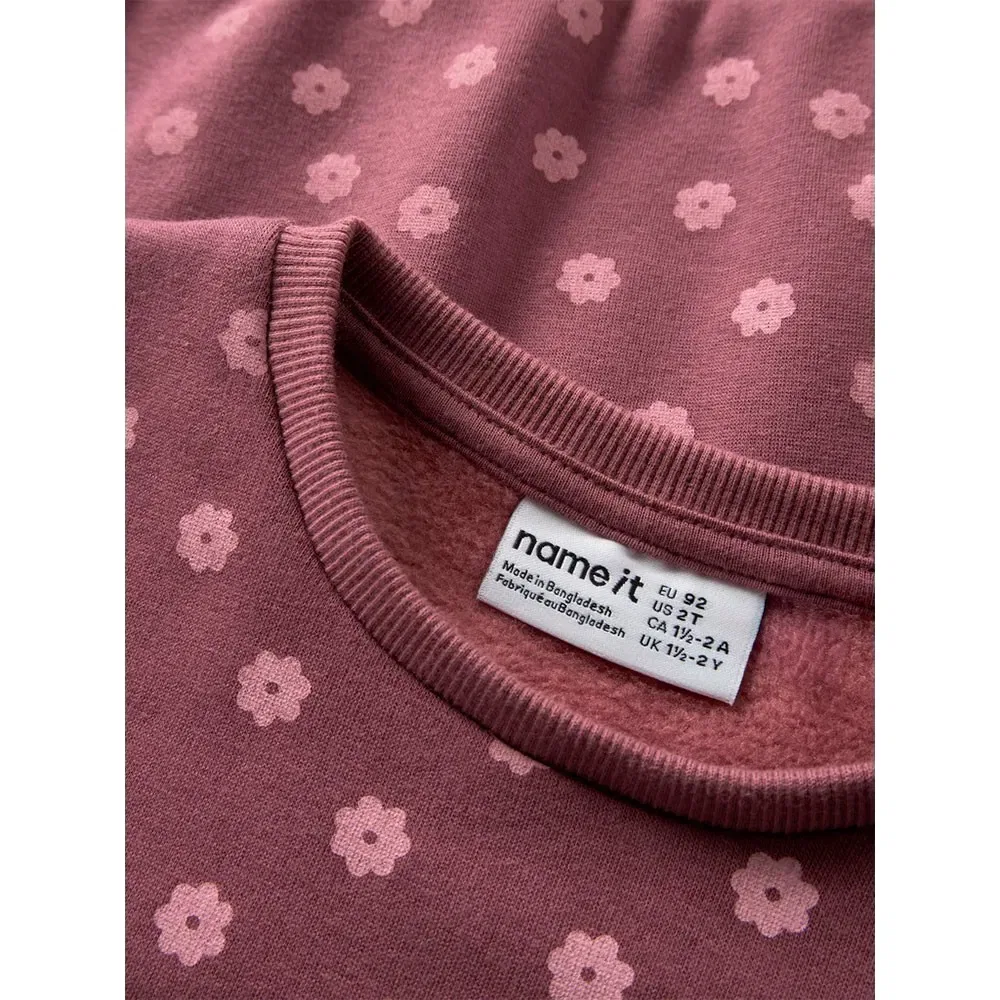 Детский свитшот из флиса для девочек Name it, Pink — фото 3