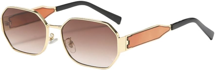 

Модные винтажные солнцезащитные очки для женщин и мужчин в стиле ретро, ​​металлические прямоугольные солнцезащитные очки, популярные черные очки для женщин и мужчин TYUVIVO, Brown