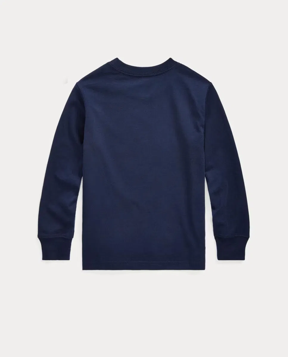 Детская футболка с длинным рукавом, Azul, Polo Ralph Lauren, темно-синий — фото 4