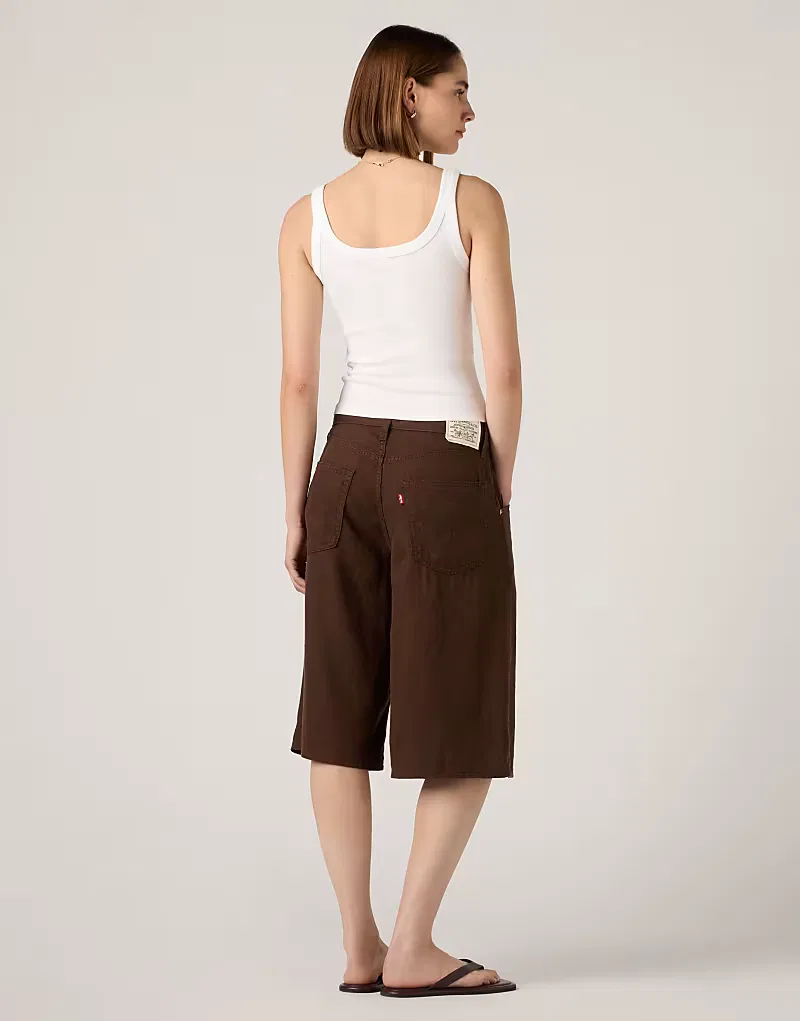 Длинные льняные шорты Levi's Super baggy, коричневый