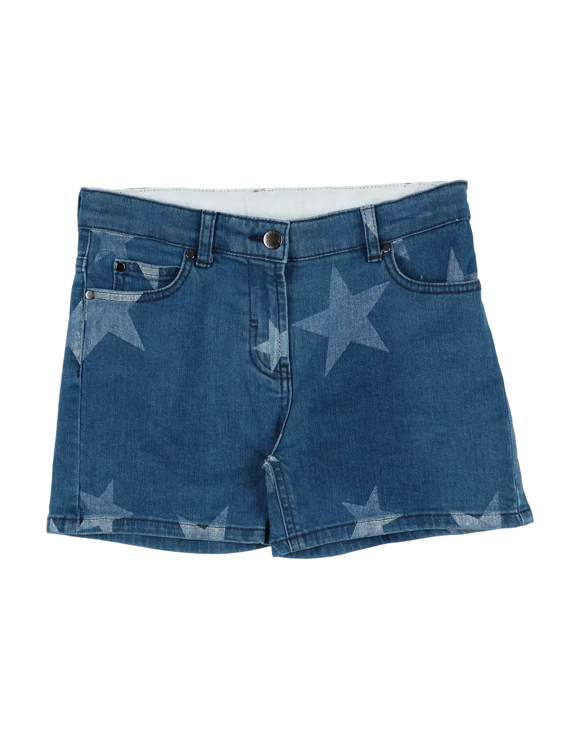 Детские джинсовые шорты для девочек с логотипом Stella Mccartney Kids, синий