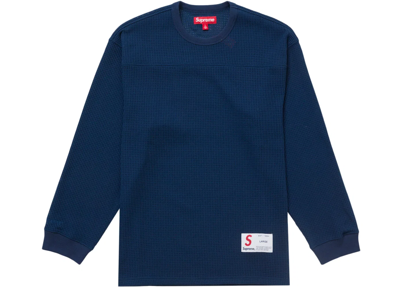 Мужская футбольная футболка с длинным рукавом Supreme Polartec Mesh L/S Football Top, Navy