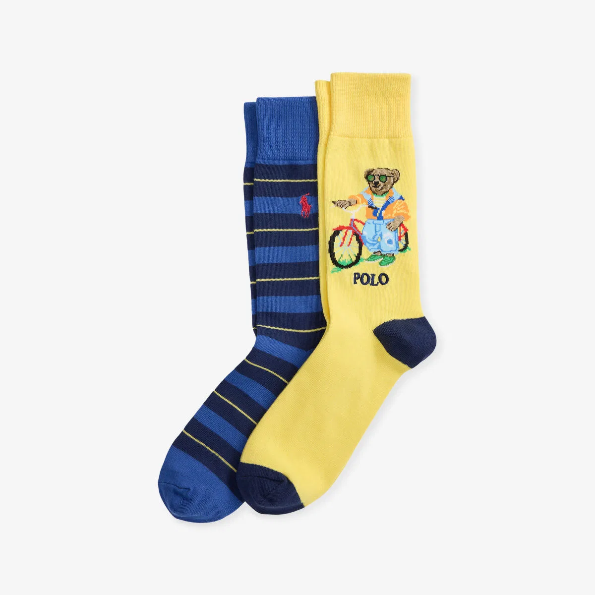 Фирменный набор из двух носков из хлопковой смеси Polo Ralph Lauren, красный/желтый