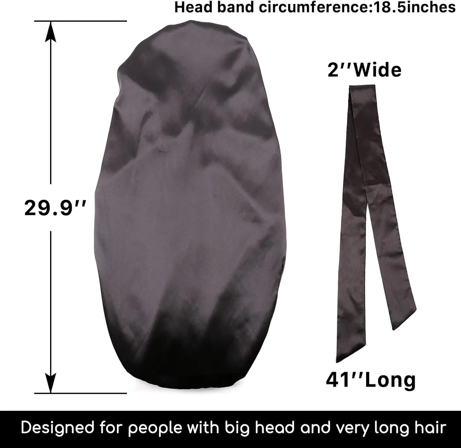 Шапочка для душа Satin Hair, двойной слой, 2XL, Black Sent Hair — фото 2