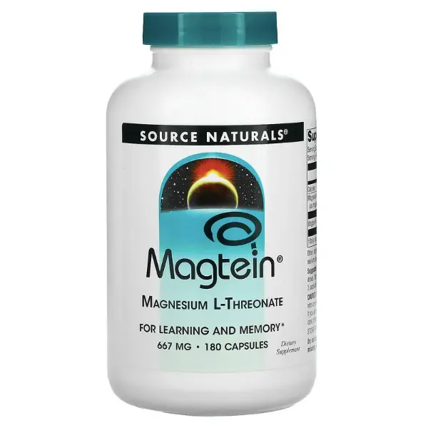 

L-треонат магния, Magtein, 667 мг, 180 капсул Source Naturals