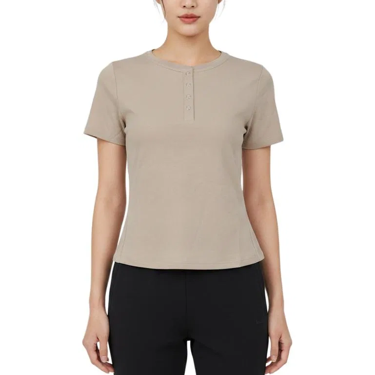 Женская футболка хлопковая Adidas FOS T Shirts, Dark Khaki