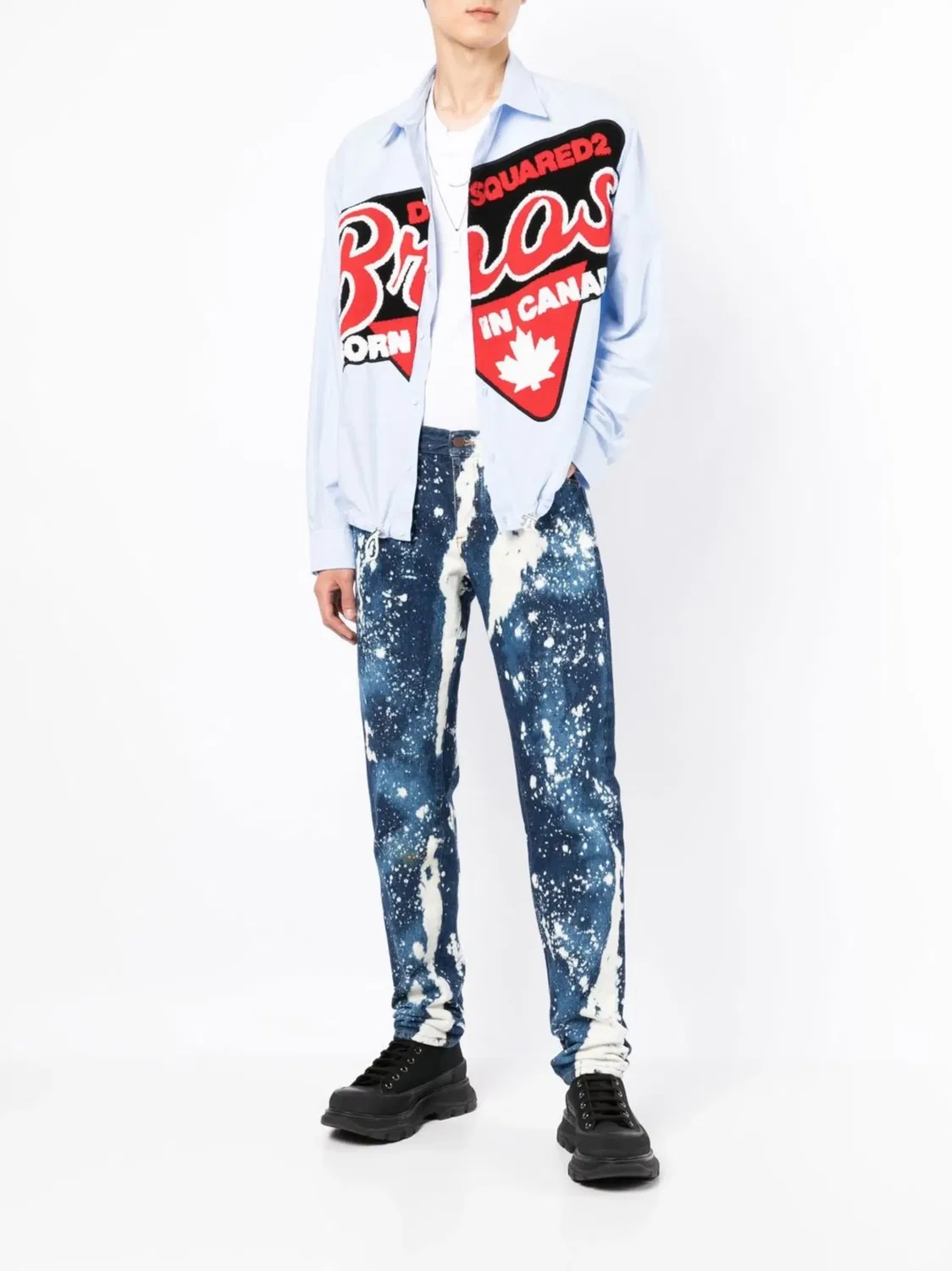 DSQUARED2 Рубашка с патчем, синяя — фото 2