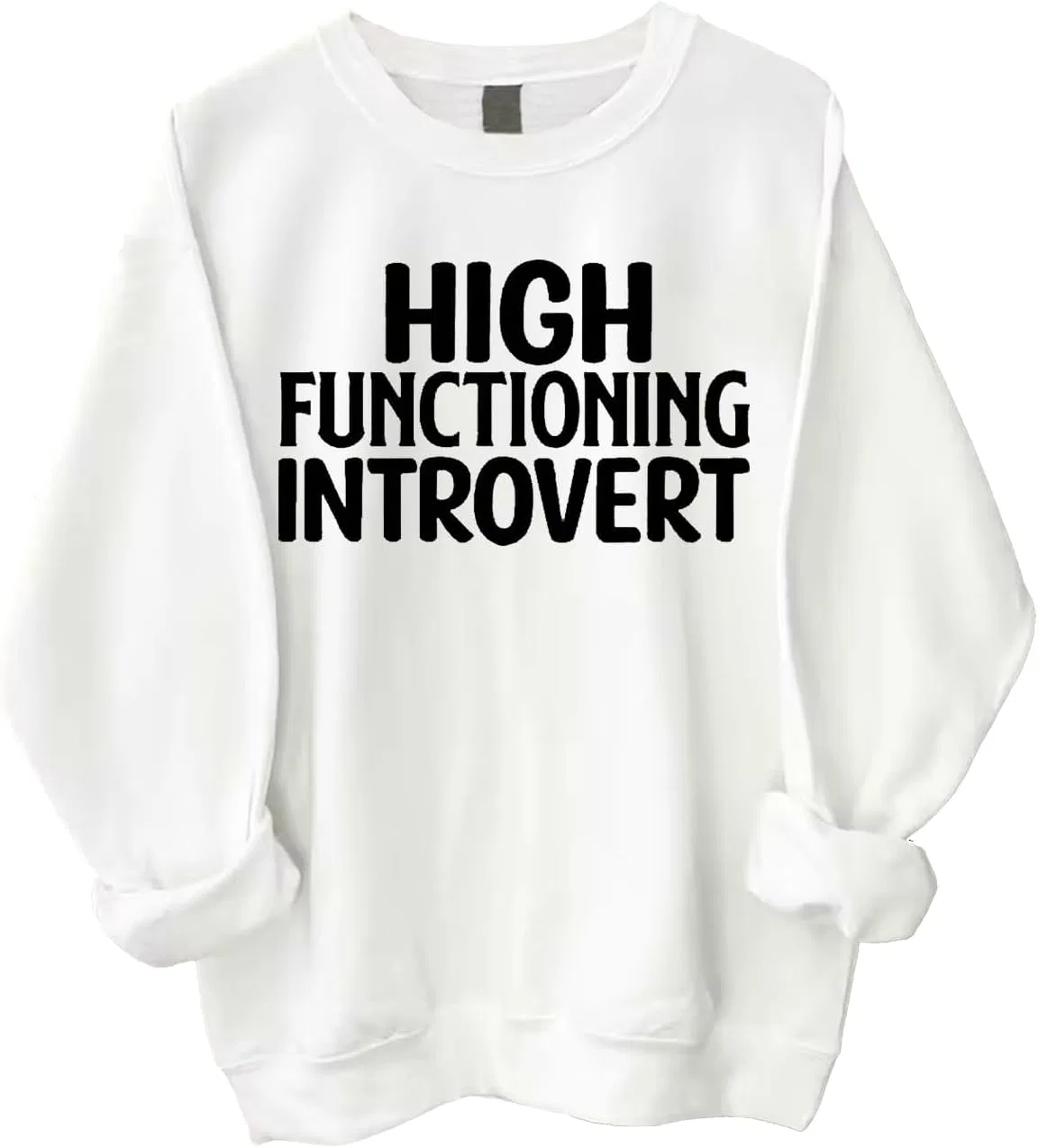 Мужской свитшот с принтом High Functioning Introvert, белый