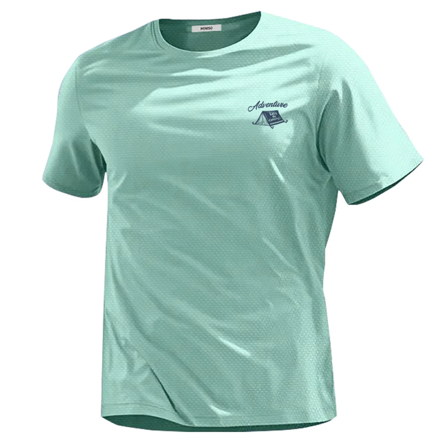 Детская футболка хлопковая MINISO, Camping Adventure Chest Logo, Aqua Green