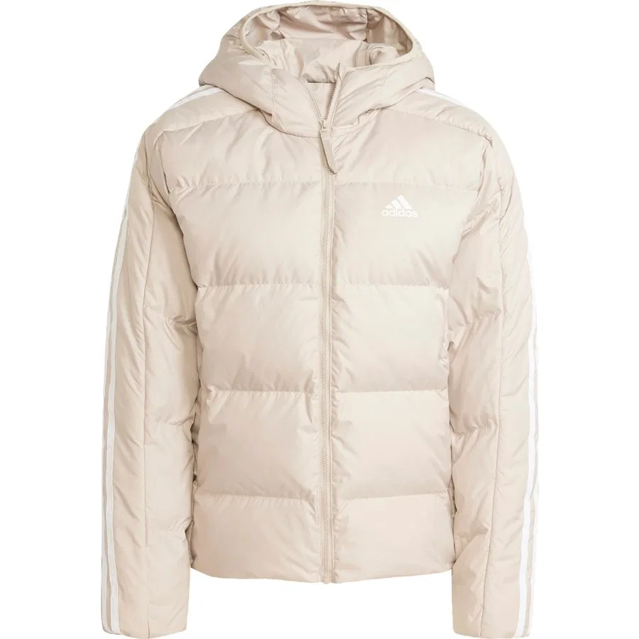 Куртка из футера с утеплителем и капюшоном Sportswear Essentials 3-Stripes Mid Down Hooded Jacket adidas, Бежевый — фото 3