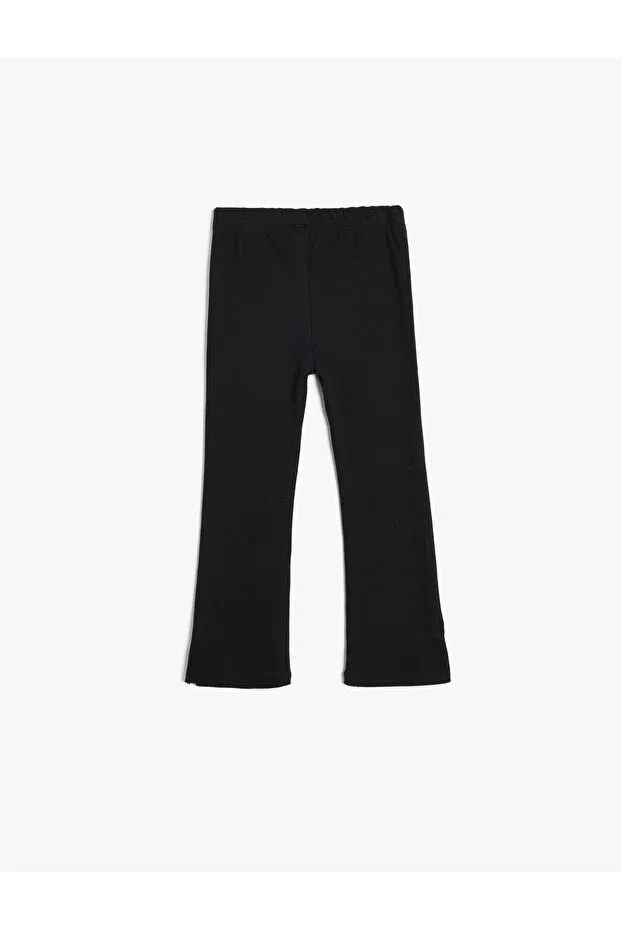 Детские леггинсы для девочек с разрезом Basic spanish leggings Koton, Black — фото 2