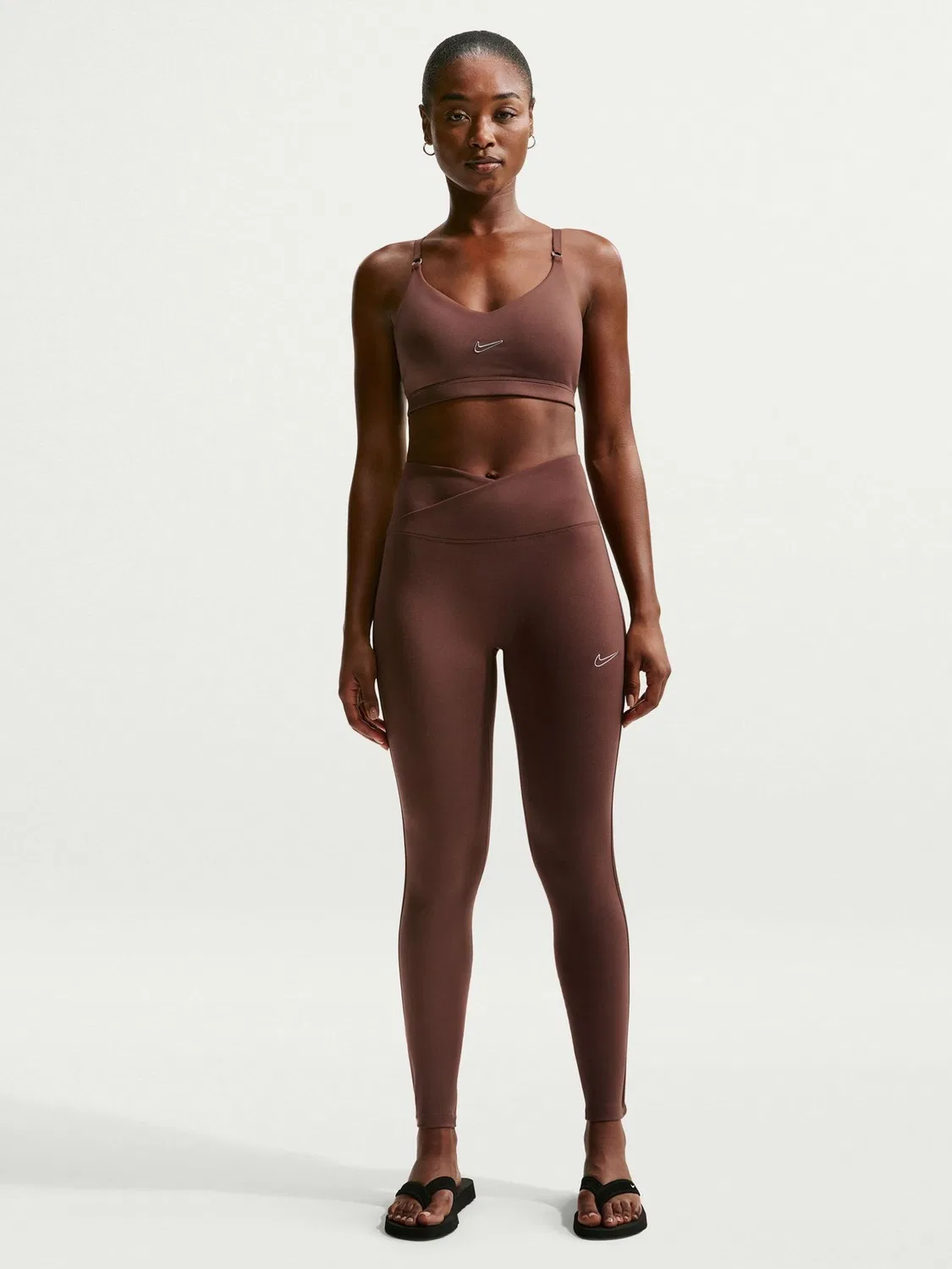Леггинсы Nike One High Waisted Nike, шоколадно-коричневый