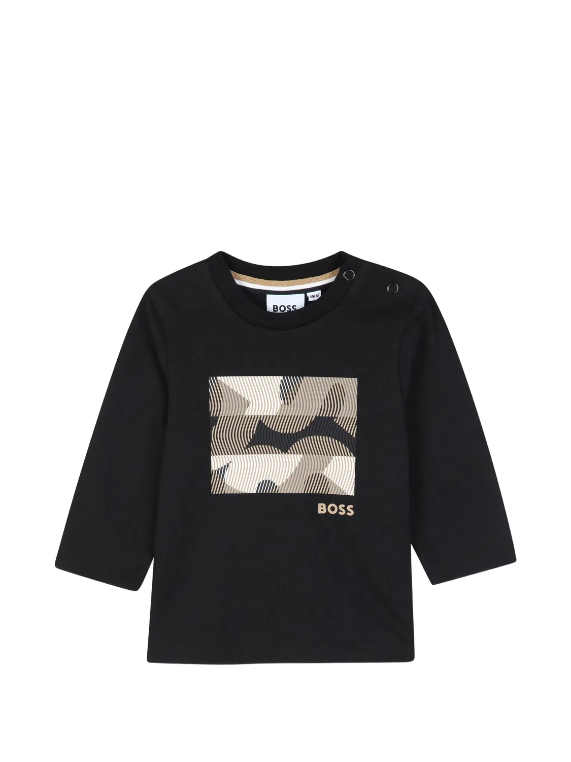 Футболка с длинными рукавами и графичным принтом Boss Kidswear, черный