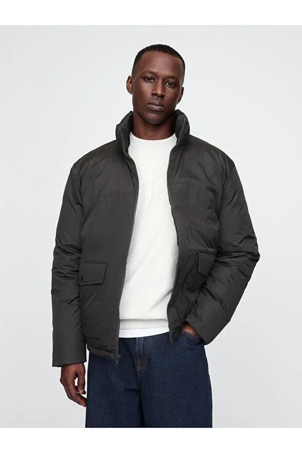 Мужское пуховое пальто с длинным рукавом Gap, Black-000