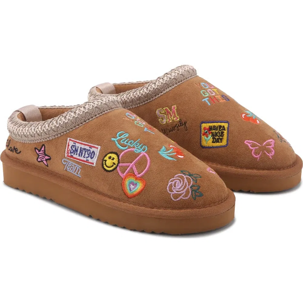 Удобные и уютные детские тапочки Madden Girl, Cognac Multi