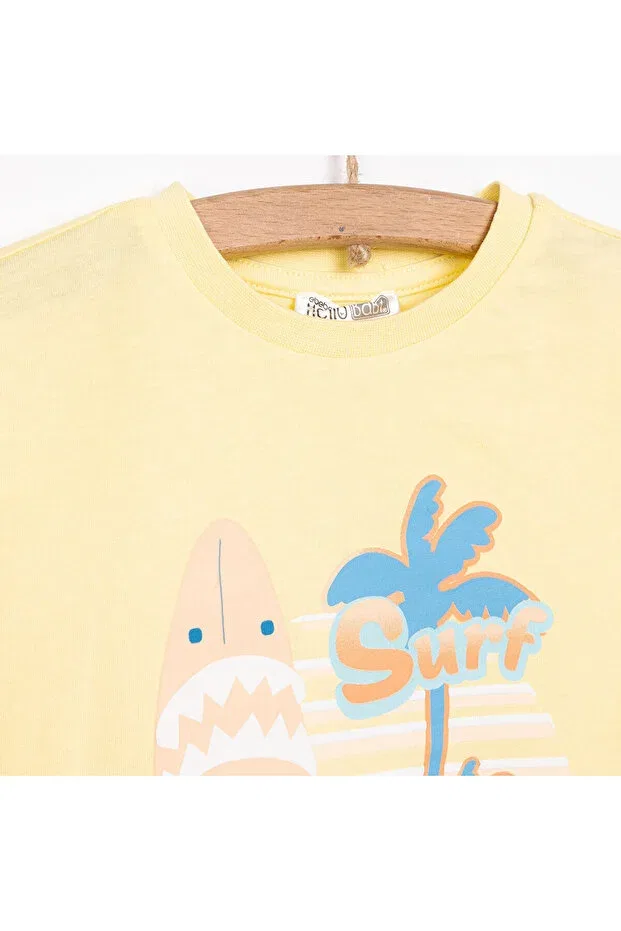 Детская футболка для мальчиков с принтом Hellobaby crocodile Ebebek Hello Baby, Sarı — фото 3