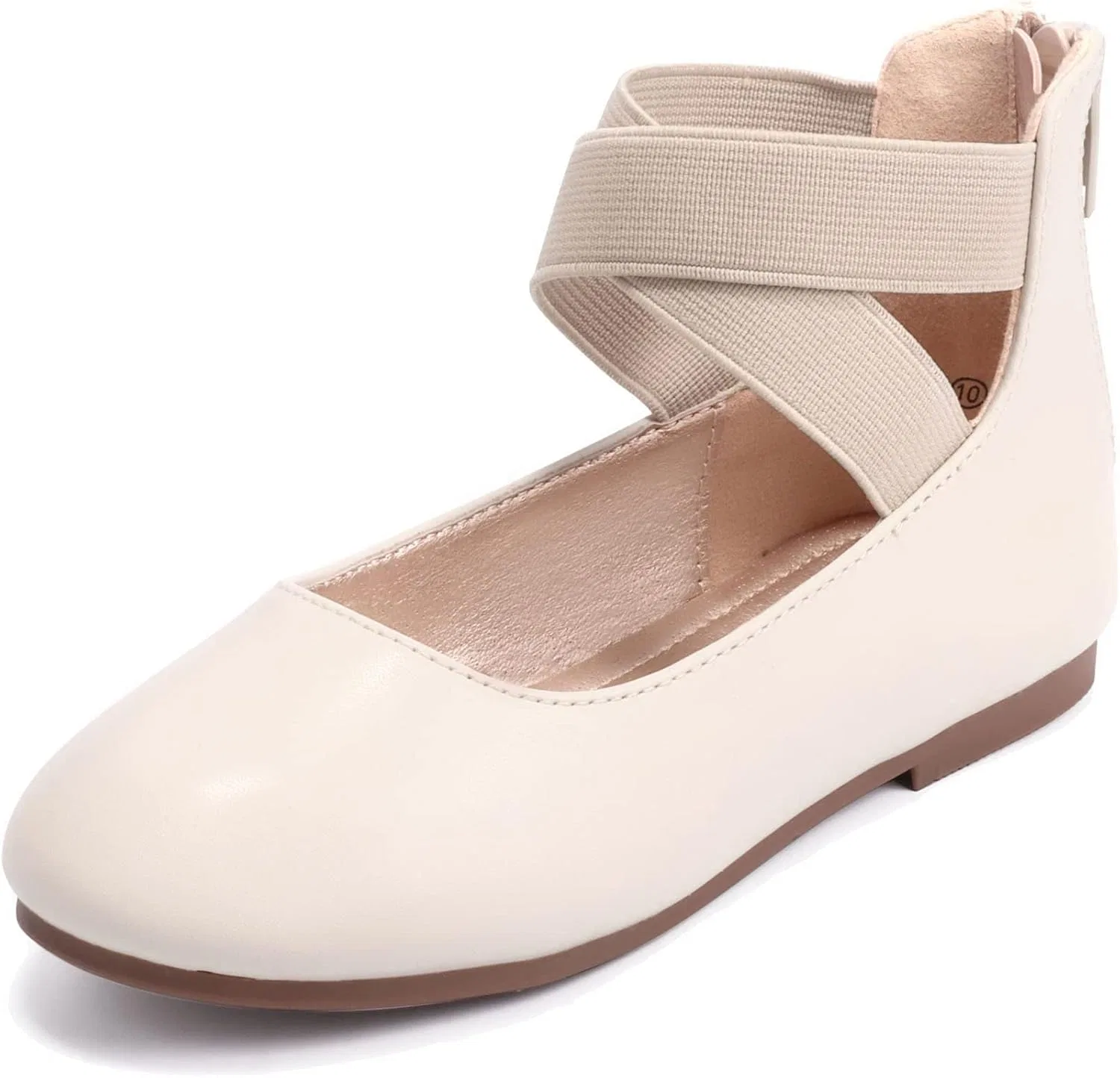 Детские туфли-балетки для девочек с ремешком на щиколотке Hehainom, Beige